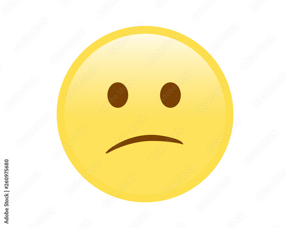 Fototapeta premium vector isolated yellow sad and unhappy face icon