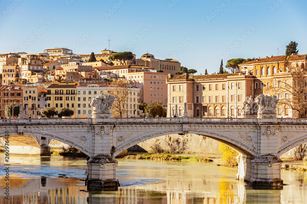Vittorio Emanuele bridge in Rome