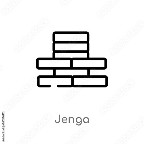 outline jenga vector icon. isolated black simple line element illustration from party concept. editable vector stroke jenga icon on white background