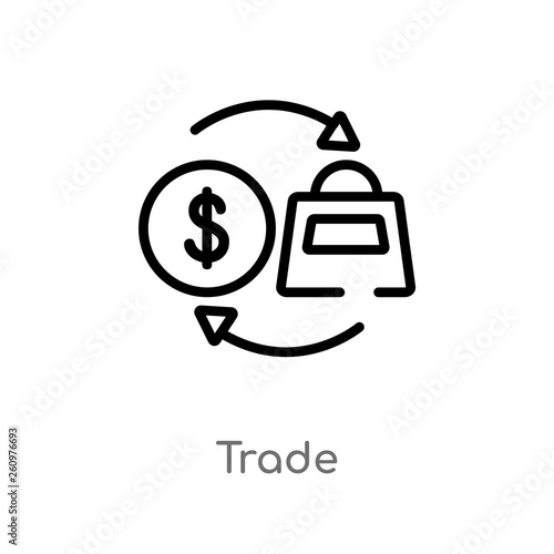 outline trade vector icon. isolated black simple line element illustration from payment concept. editable vector stroke trade icon on white background