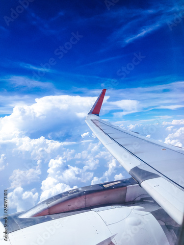 View from an airplane window background