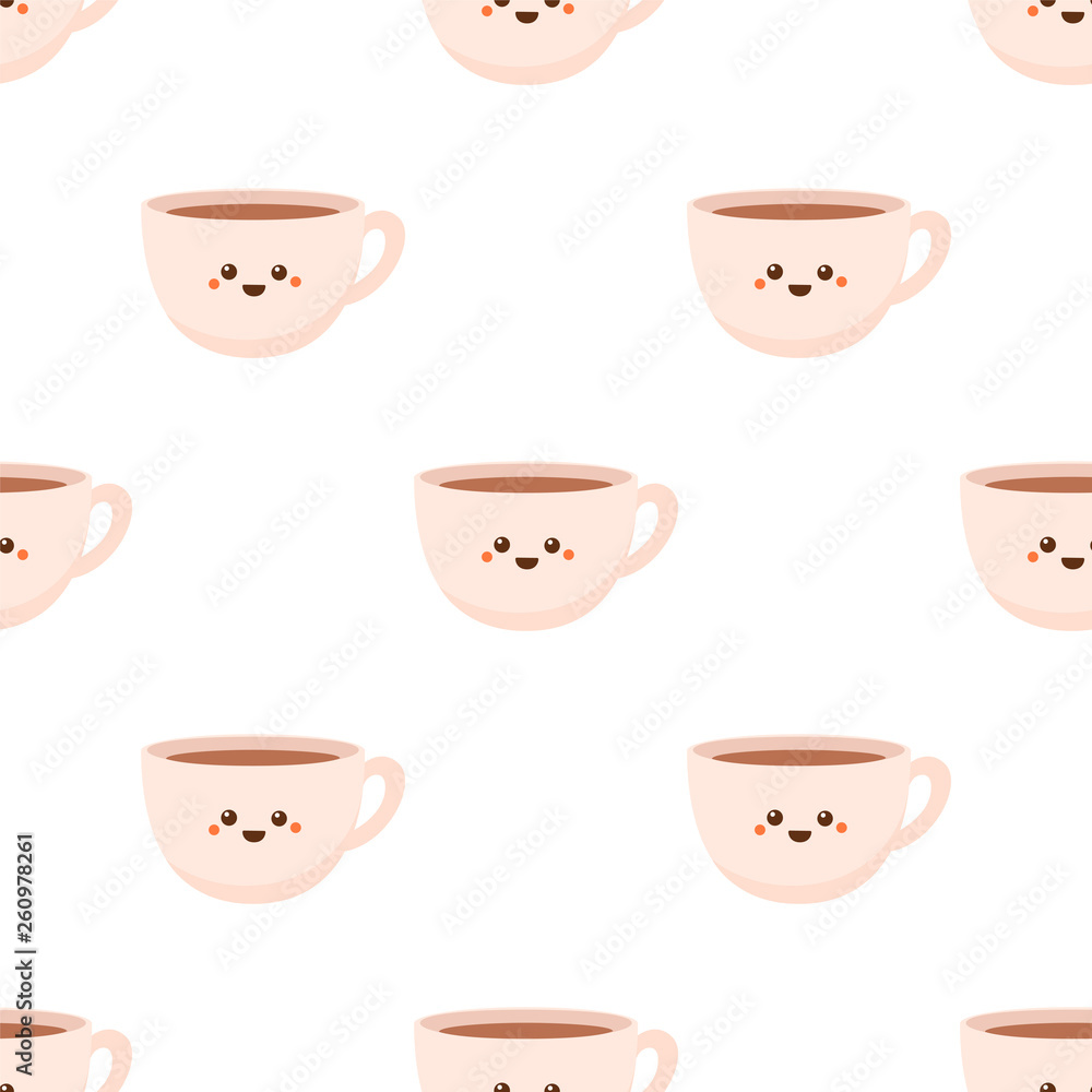 Obraz premium Cup of tea with smile pattern