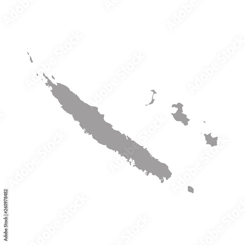 High detailed vector map of New Caledonia with navigation pins. photo