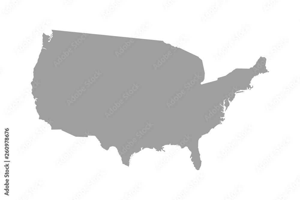 High detailed vector map - United States