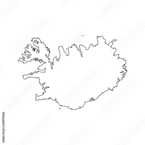 line map of Iceland
