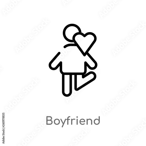 outline boyfriend vector icon. isolated black simple line element illustration from people concept. editable vector stroke boyfriend icon on white background