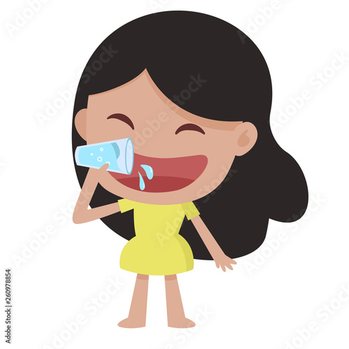 woman drinking a glass of water fresh and healthy smile concept