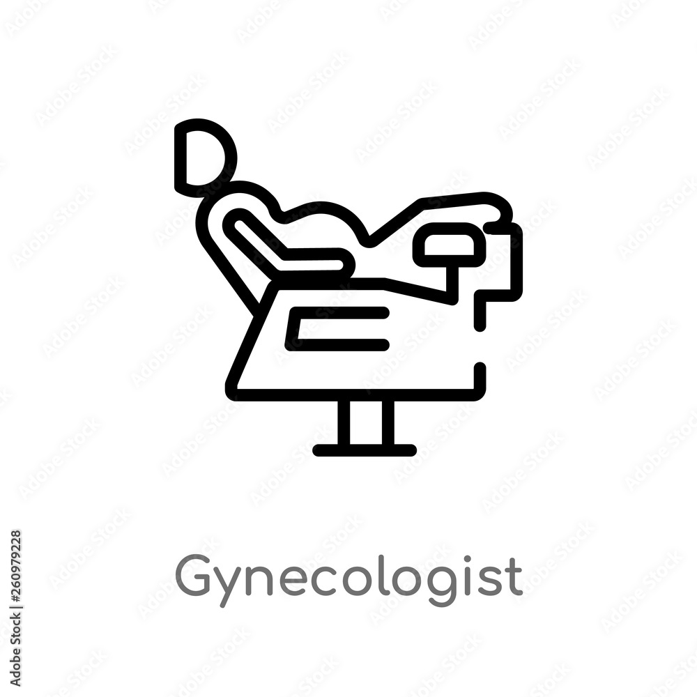 outline gynecologist vector icon. isolated black simple line element illustration from people concept. editable vector stroke gynecologist icon on white background outline gynecologist vector icon. isolated black simple line element illustration from people concept. editable vector stroke gynecologist icon on white background