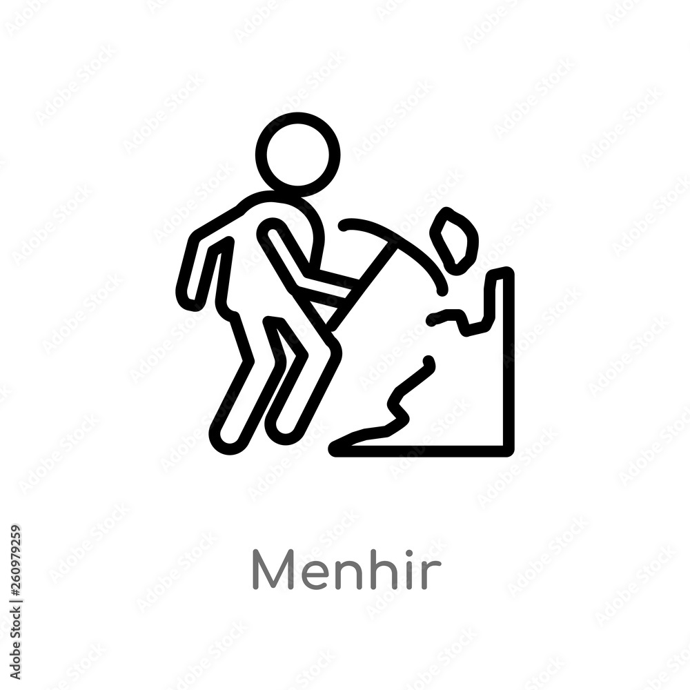 outline menhir vector icon. isolated black simple line element illustration from people concept. editable vector stroke menhir icon on white background outline menhir vector icon. isolated black simple line element illustration from people concept. editable vector stroke menhir icon on white background