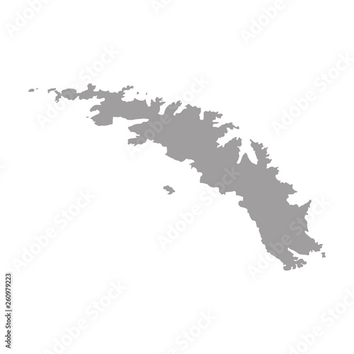 High detailed blue map of South Georgia and the South Sandwich Islands.