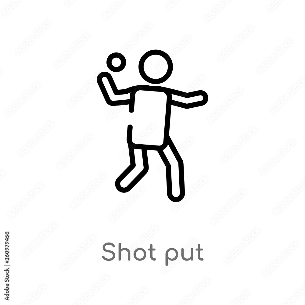 outline shot put vector icon. isolated black simple line element illustration from people concept. editable vector stroke shot put icon on white background outline shot put vector icon. isolated black simple line element illustration from people concept. editable vector stroke shot put icon on white background