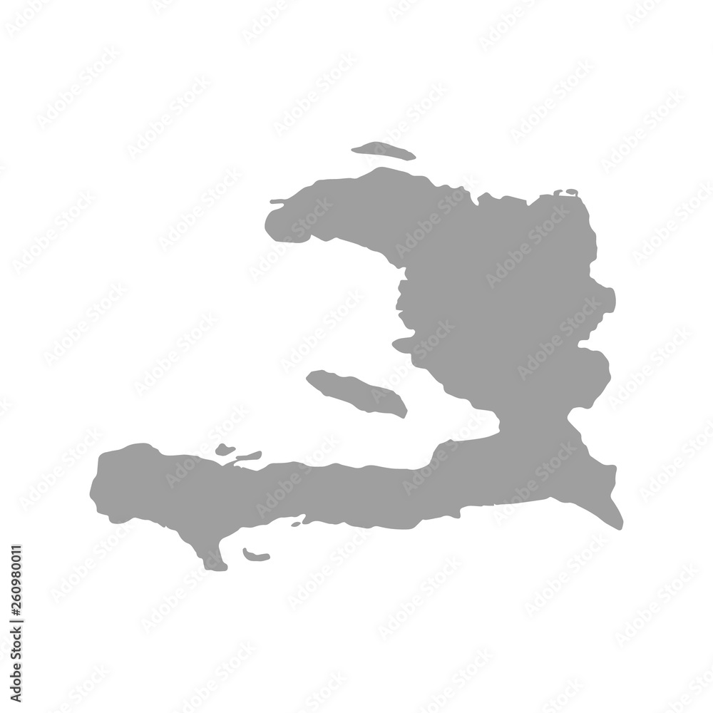 Haiti vector map silhouette isolated on white background. High detailed silhouette