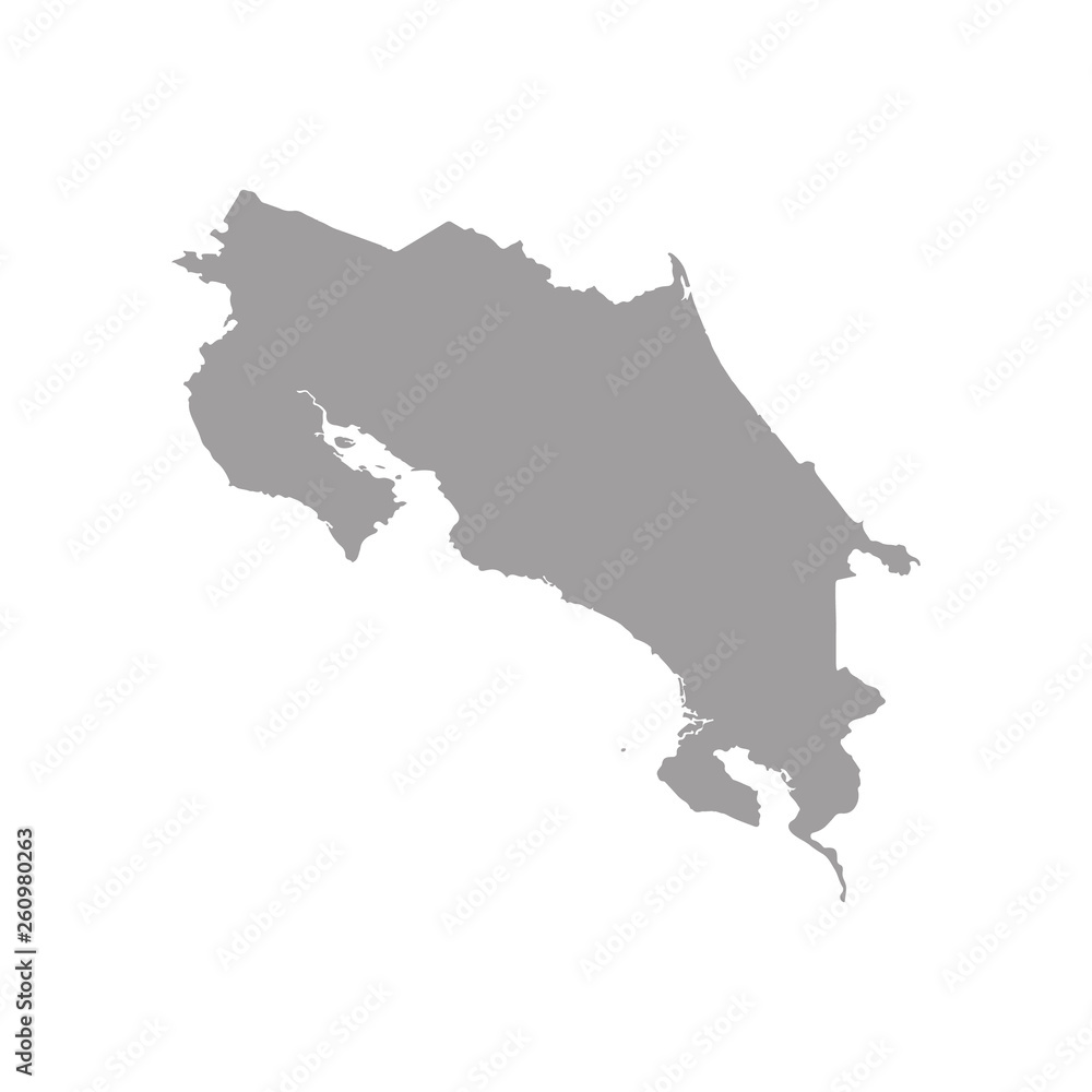 Vector map-costaRica country on white background.