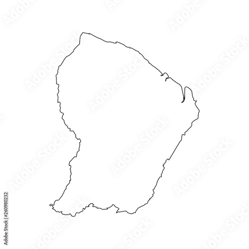 vector illustration of French Guiana map