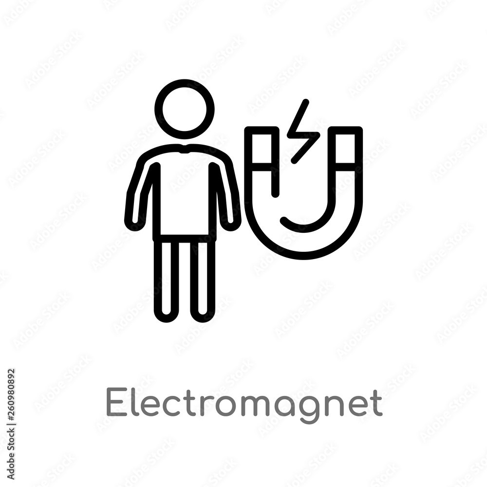 outline electromagnet vector icon. isolated black simple line element illustration from people concept. editable vector stroke electromagnet icon on white background outline electromagnet vector icon. isolated black simple line element illustration from people concept. editable vector stroke electromagnet icon on white background