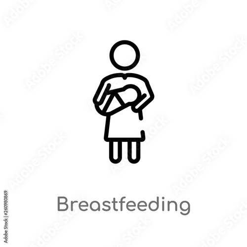 outline breastfeeding vector icon. isolated black simple line element illustration from people concept. editable vector stroke breastfeeding icon on white background