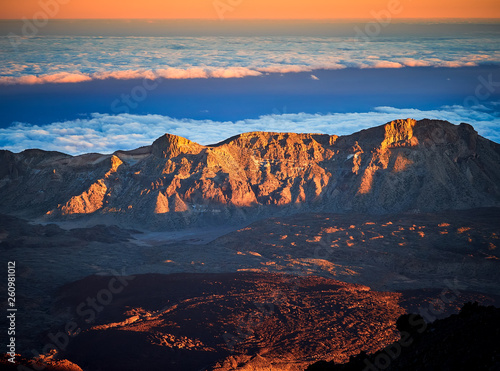 Panoramic view of the Tenerife Teide volcanic crater from the top peak © thecriss