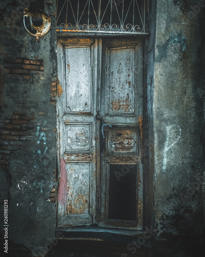 Vintage old street door in the Old Tbilisi, Georgia