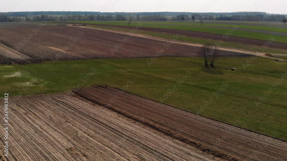 Flying over Empty Fields Waiting For Sowing Flying over Empty Fields Waiting For Sowing