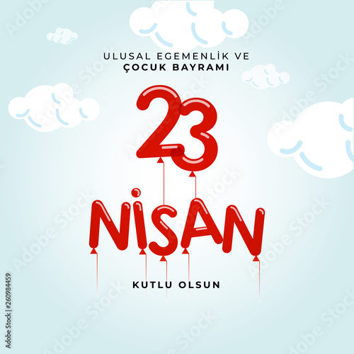 23 april national sovereignty and children's day in Turkey Vector Illustrations