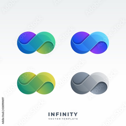 Infinity material design style Logotype symbols