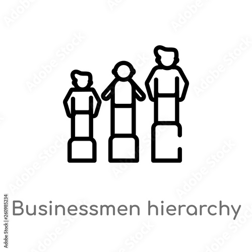 outline businessmen hierarchy vector icon. isolated black simple line element illustration from people concept. editable vector stroke businessmen hierarchy icon on white background