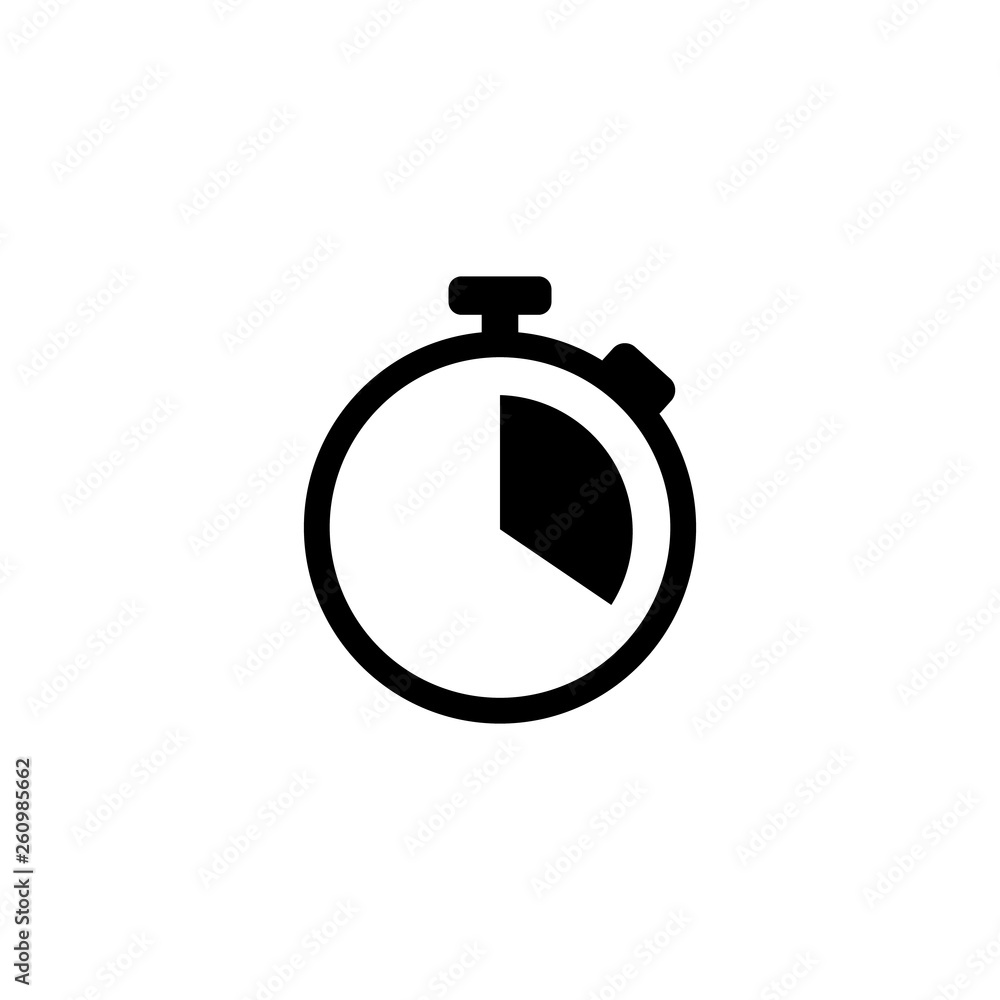 Stopwatch icon symbol vector on white background Stopwatch icon symbol vector on white background