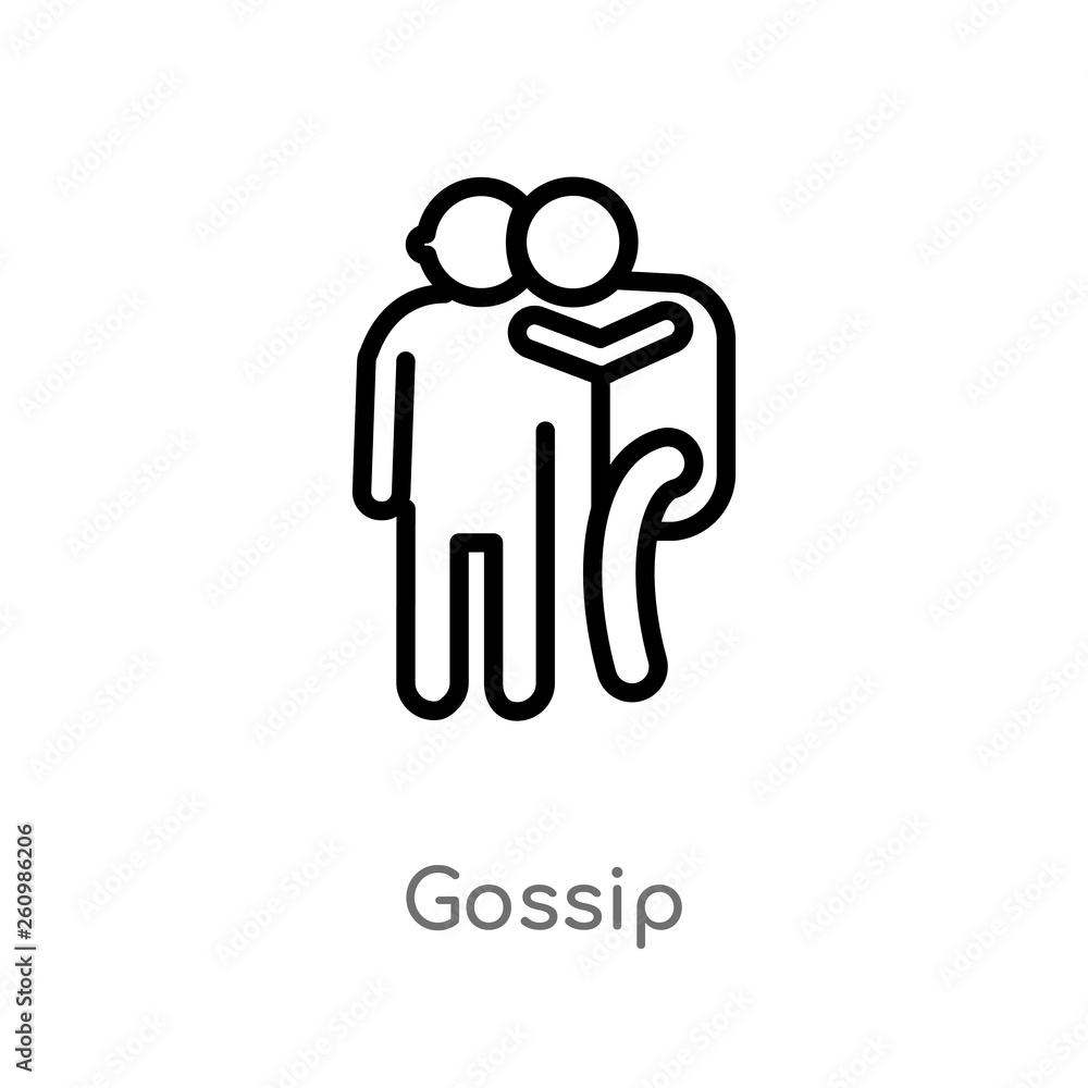 outline gossip vector icon. isolated black simple line element illustration from people concept. editable vector stroke gossip icon on white background outline gossip vector icon. isolated black simple line element illustration from people concept. editable vector stroke gossip icon on white background