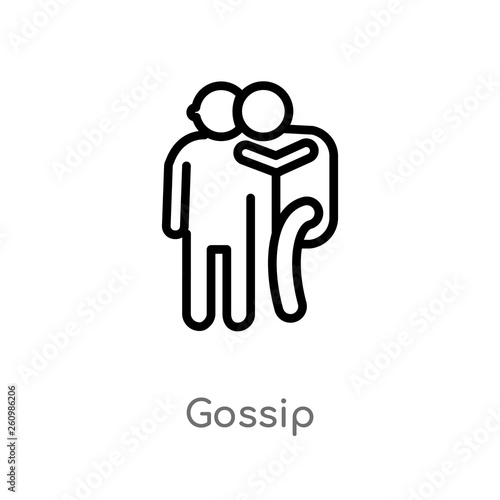 outline gossip vector icon. isolated black simple line element illustration from people concept. editable vector stroke gossip icon on white background