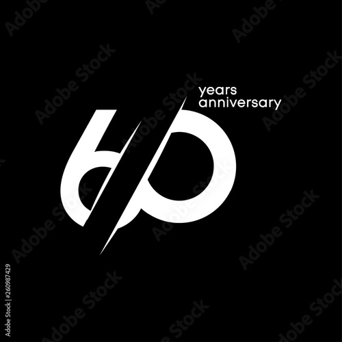 60 Years Anniversary Vector Template Design Illustration