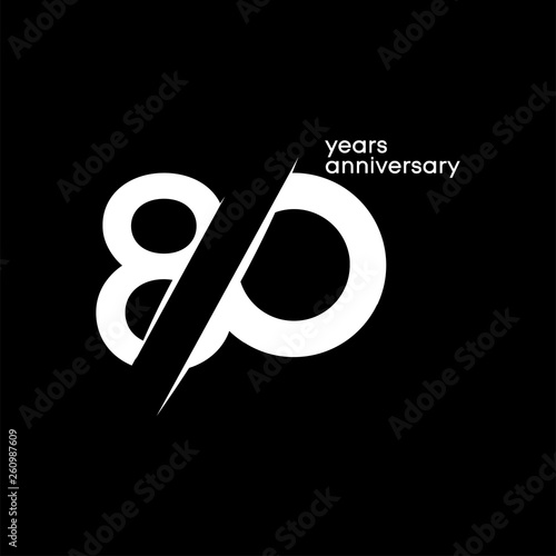 80 Years Anniversary Vector Template Design Illustration