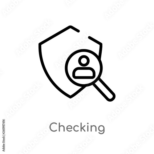 outline checking vector icon. isolated black simple line element illustration from political concept. editable vector stroke checking icon on white background
