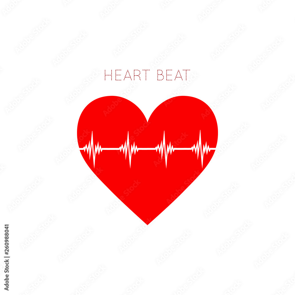 Heart Beat icon in flat style. EKG symbol for your web site design, logo, app, UI Vector Heart Beat icon in flat style. EKG symbol for your web site design, logo, app, UI Vector