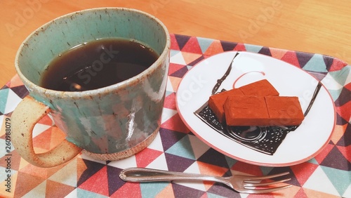 珈琲と生チョコレート