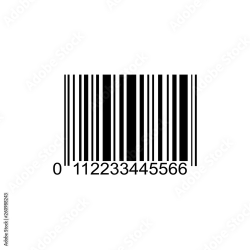 Realistic bar code icon. A modern simple flat barcode. Marketing, the concept of the Internet. Fashionable vector sign of a market trademark for website design, mobile application. Bar code logo