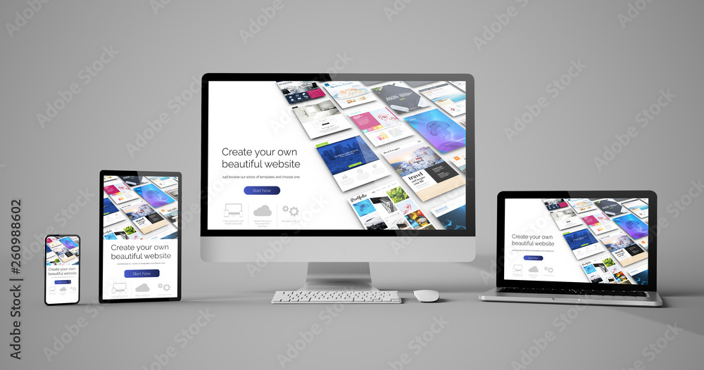 responsive devices isolated design website builder responsive devices isolated design website builder