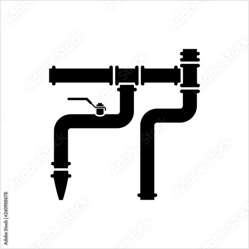 Pipe Icon, Pipe Fitting Icon, Water, Gas, Oil Pipeline, Plumbing Work