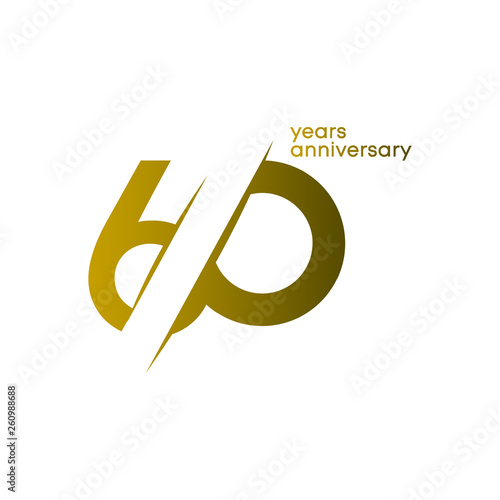 60 Years Anniversary Vector Template Design Illustration
