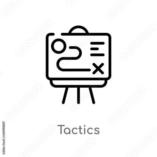outline tactics vector icon. isolated black simple line element illustration from productivity concept. editable vector stroke tactics icon on white background