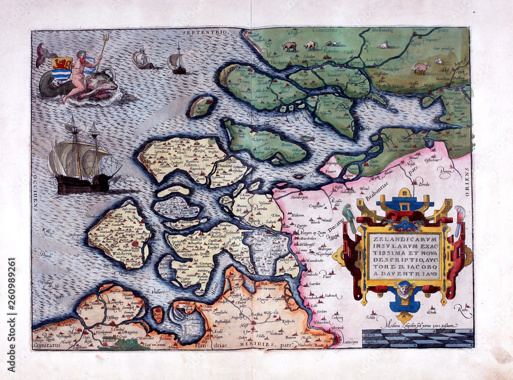 Naklejka premium Ald engraving map