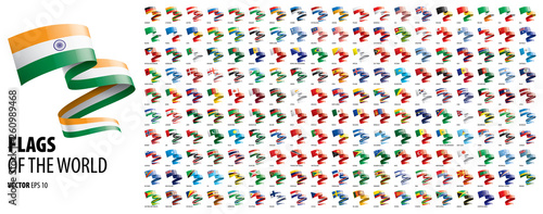 National flags of the countries. Vector illustration on white background