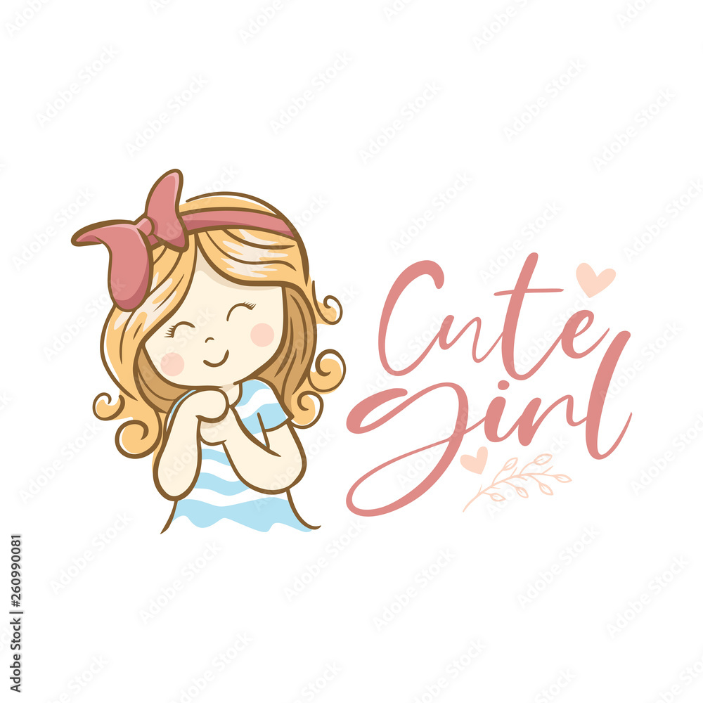 illustration of Beautiful girl with quote vector illustration of Beautiful girl with quote vector
