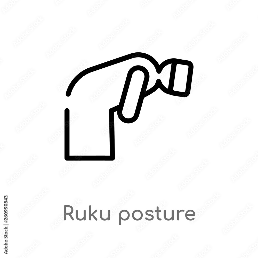 outline ruku posture vector icon. isolated black simple line element illustration from religion-2 concept. editable vector stroke ruku posture icon on white background outline ruku posture vector icon. isolated black simple line element illustration from religion-2 concept. editable vector stroke ruku posture icon on white background