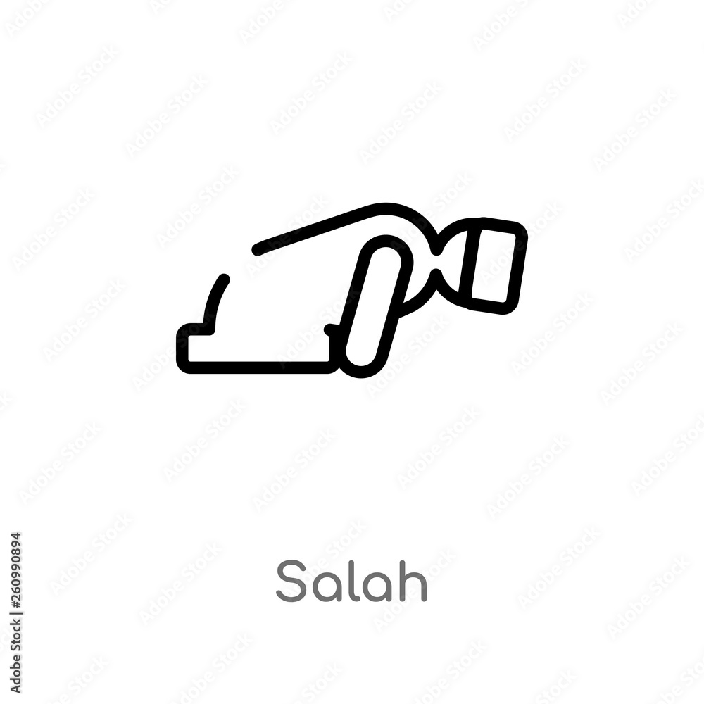 outline salah vector icon. isolated black simple line element illustration from religion-2 concept. editable vector stroke salah icon on white background outline salah vector icon. isolated black simple line element illustration from religion-2 concept. editable vector stroke salah icon on white background