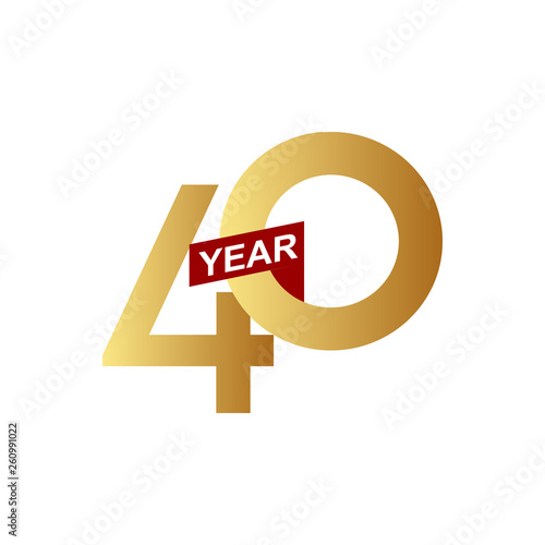 40 Years Anniversary Vector Template Design Illustration