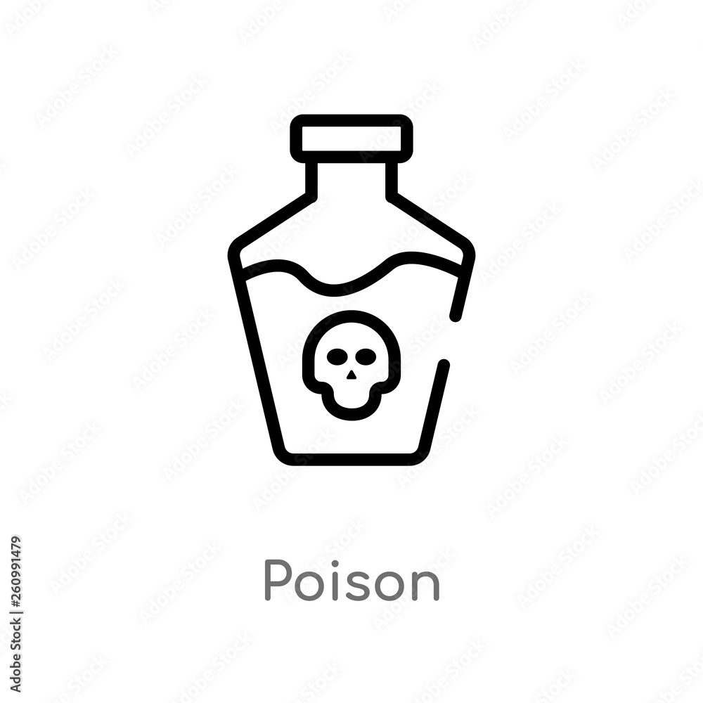 outline poison vector icon. isolated black simple line element illustration from science concept. editable vector stroke poison icon on white background outline poison vector icon. isolated black simple line element illustration from science concept. editable vector stroke poison icon on white background