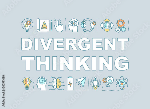 Divergent thinking word concept banner