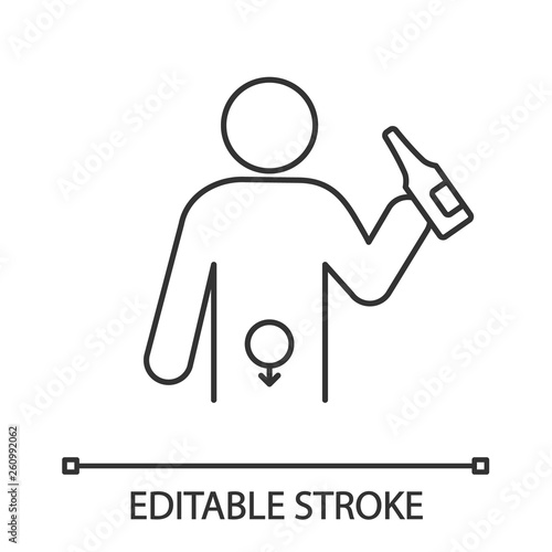 Alcohol abuse linear icon