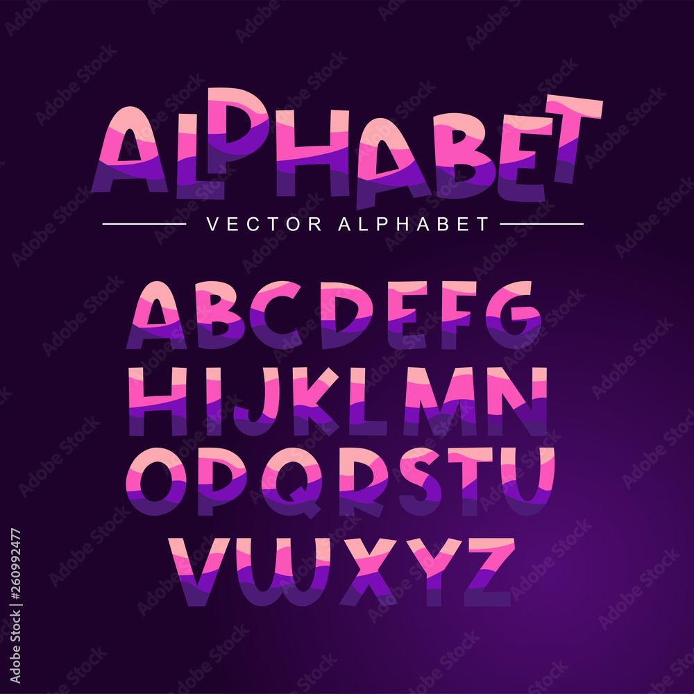 Purple alphabet set