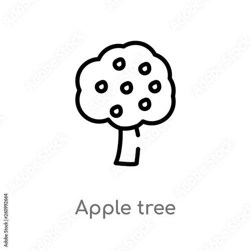 Outline Apple Tree Vector Icon Isolated Black Simple Line Element Illustration From Season Concept Editable Vector Stroke Apple Tree Icon On White Background Stock Vector Adobe Stock